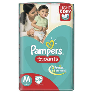 Pampers Medium Size Diapers Pants (Pack of 56)